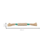 Natural rope with a green band, shown with measurements on a white background
