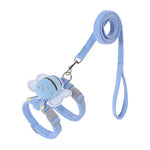 Pet leash and harness set with cartoon character design on a white background