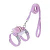 Pink dog leash and collar set on a white background