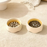 The bowl shown in both modes — maze inserts in and removed