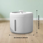 White humidifier with dimensions indicated on a wooden floor.