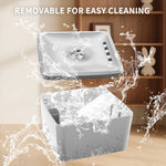 Pet water fountain with detachable basin for easy cleaning, shown in a home setting.